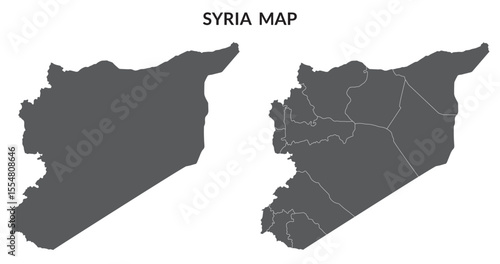 Syria map set. Map of Syria in set with grey color