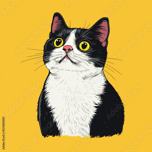 Elegant Cat Art with Simple Background