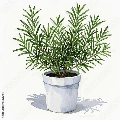 Purifying Herb Brush Auspicious plants Rosemary isolated watercolor vector illustration svg
