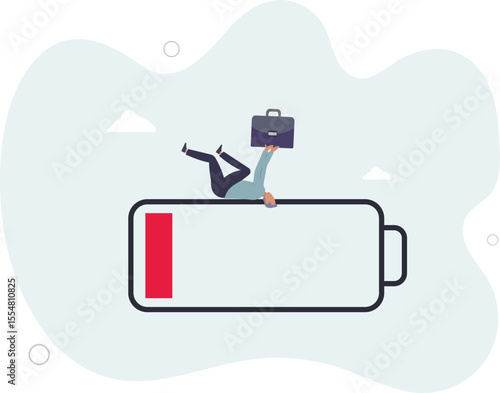 Fatigue exhausted office worker, burnout from overwork routine or run out of inspiration concept. character life .