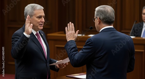 Oath, Swearing in, Swearing, Man taking an oath of office