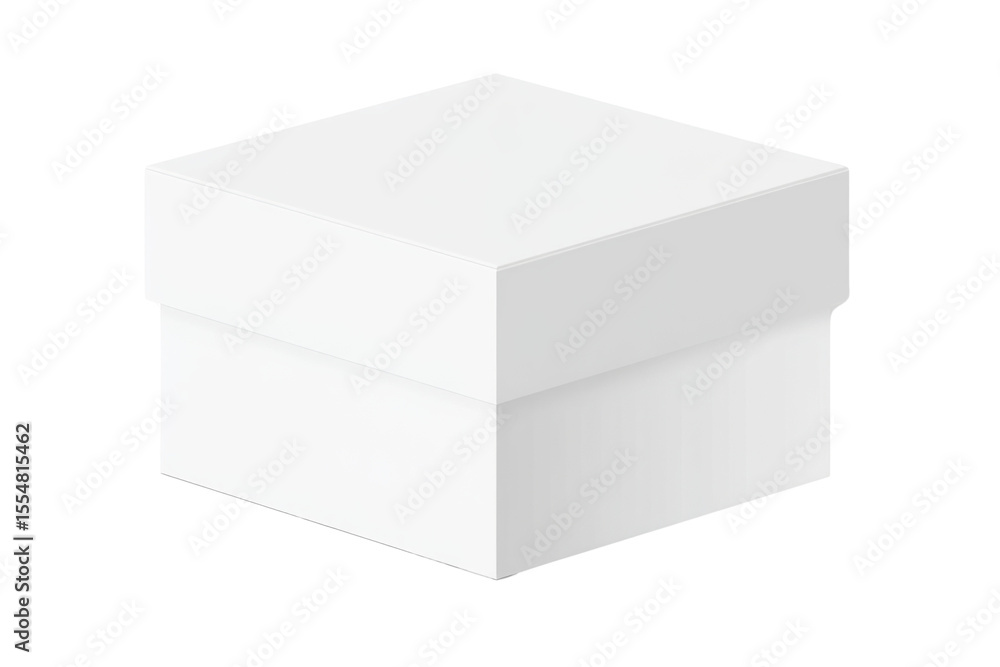 Realistic square paper box with soft shadow, mockup, white background Realistic square paper box with soft shadow, mockup, white background