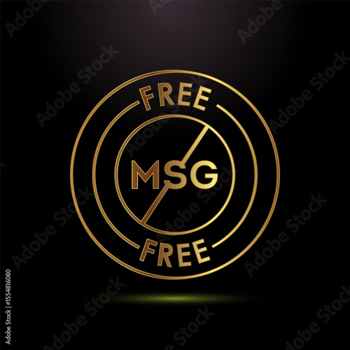 MSG free icon design illustration, Msg label sign for web and app in gold color style