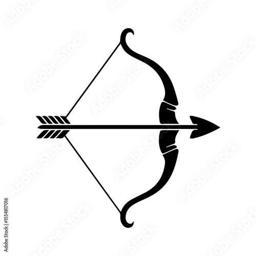 Side View Archer Holding Bow In Silence