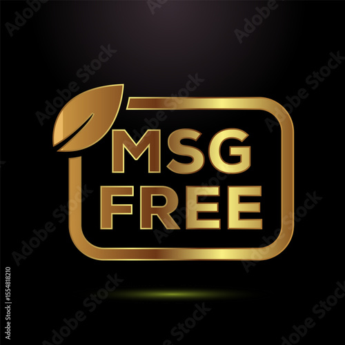 MSG free icon design illustration, Msg label sign for web and app in gold color style