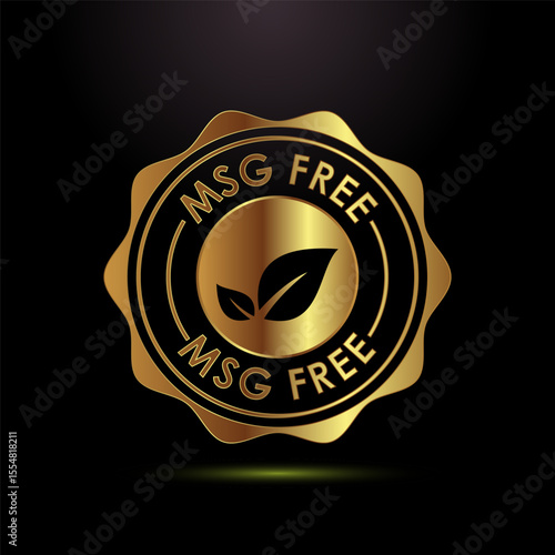MSG free icon design illustration, Msg label sign for web and app in gold color style