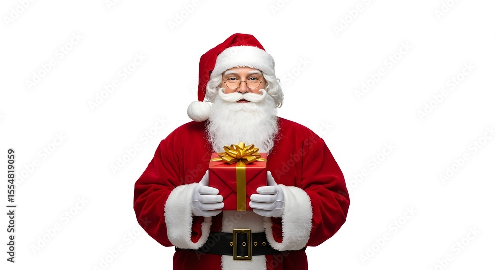 Obraz premium Santa claus, Santa, Christmas, Santa Claus Holding a Gift