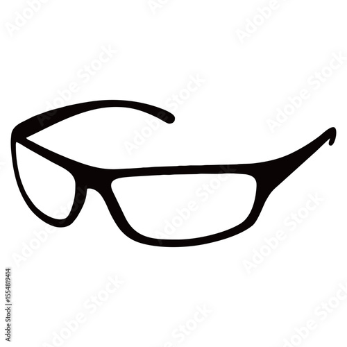 Silhouette image of glasses on white background