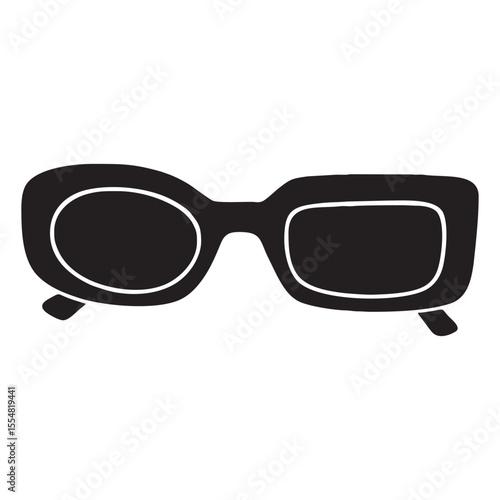 Silhouette image of glasses on white background