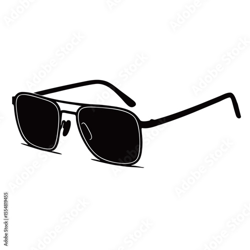 Silhouette image of glasses on white background