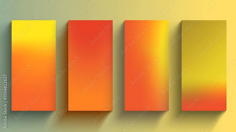 Fototapeta premium Modern summer gradient vector set with smooth minimalist style