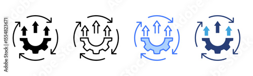 Continuous Improvement icon sheet multiple style collection