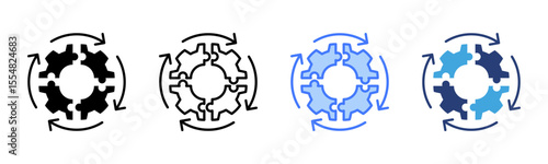 Integration icon sheet multiple style collection