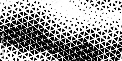 Halftone triangles pattern. Abstract black triangle geometric pattern background on white background.