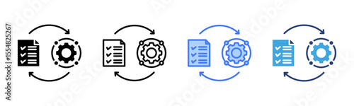 Implementation icon sheet multiple style collection