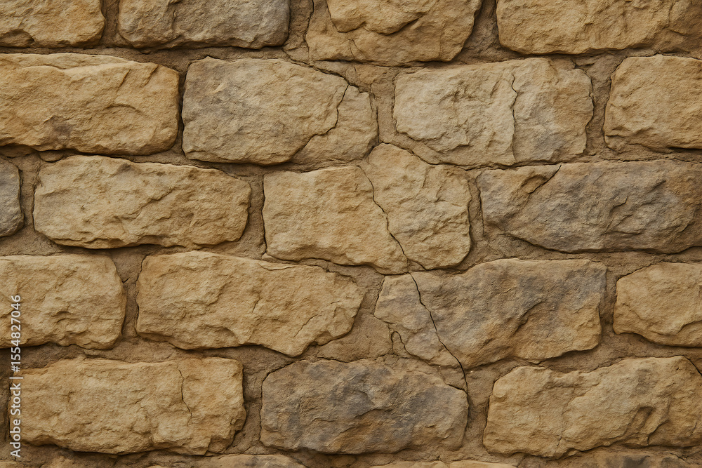Obraz premium Rustic Sandstone Brick Wall Texture Background in Natural Tones