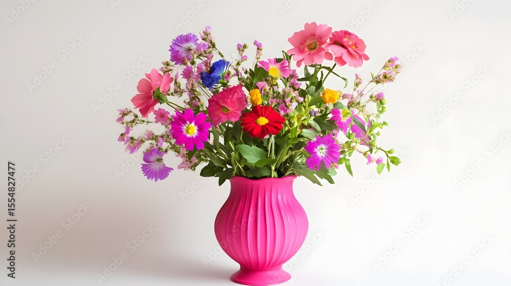 custom made wallpaper toronto digitalVibrant summer flowers in pink vase bouquet