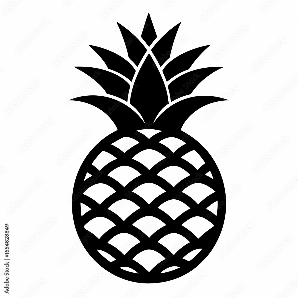 Obraz premium Pineapple fruit illustration isolated on white background