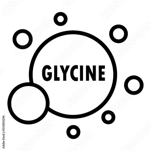 glycine amino acid molecule line icon