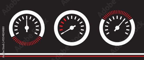 Speedometer Icon Set Vector Design.