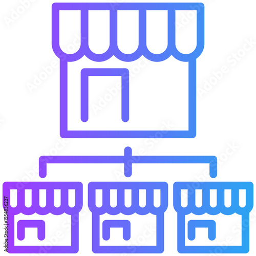 Franchise store icon for business opportunities, business, website, application, printing, document, poster design, etc