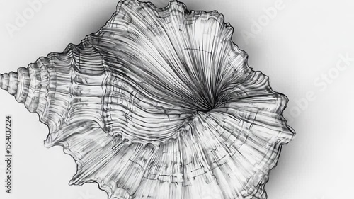 Elegant Shells Artistic Presentation Seamless Animation Loops Ideal for Nature Backgrounds