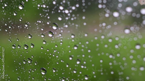 窓についた雨粒

