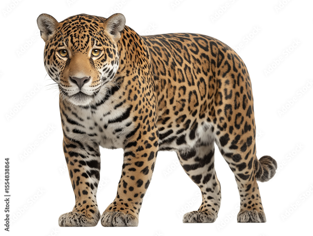 Witness the untamed beauty of a jaguar, its patterned coat and intense gaze capturing the raw essence of the wild. Witness the untamed beauty of a jaguar, its patterned coat and intense gaze capturing the raw essence of the wild.