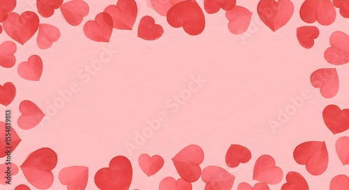 Valentine's day, Hearts, Love, Pink Valentine's Day Background with Red Hearts
