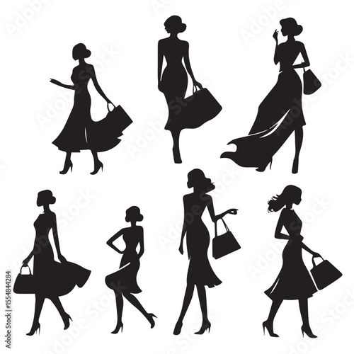Elegant Female Figure Silhouette Collection