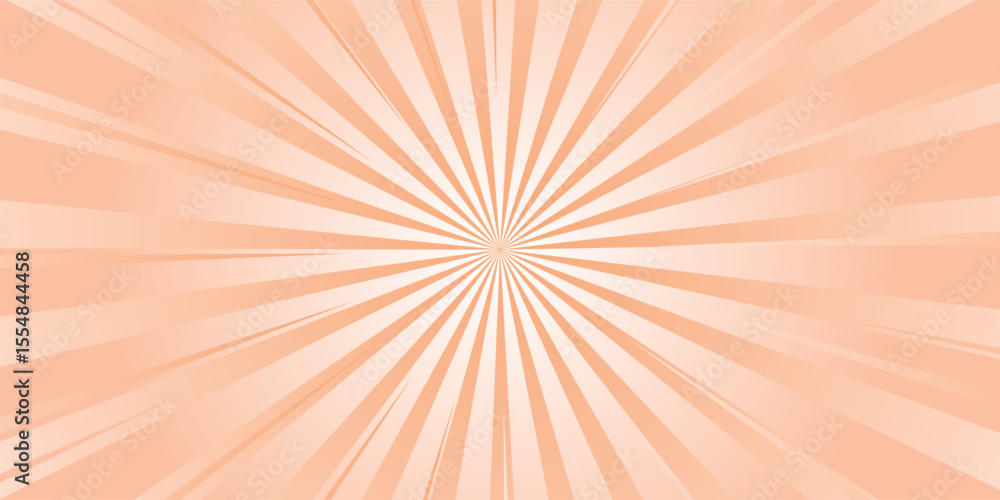 Obraz premium Light salmon red sunburst pattern background. Abstract sun rays flare background. Bright comic sunburst effect background for templates, sales banners, events, ads, web, and much more.