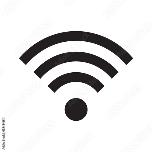 Wifi signal icon for wireless internet connection and network connectivity symbol for hotspot access point for mobile device and computer data vector solid glyph icon