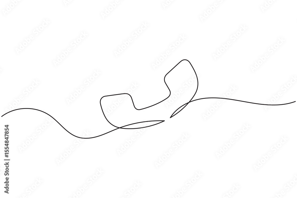 Obraz premium Phone call icon continuous one line drawing minimalist style on white background vector art