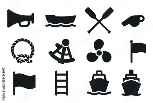 Travel and tourism filled icon set. adventure, vacation, boat, dining, relaxation icons
