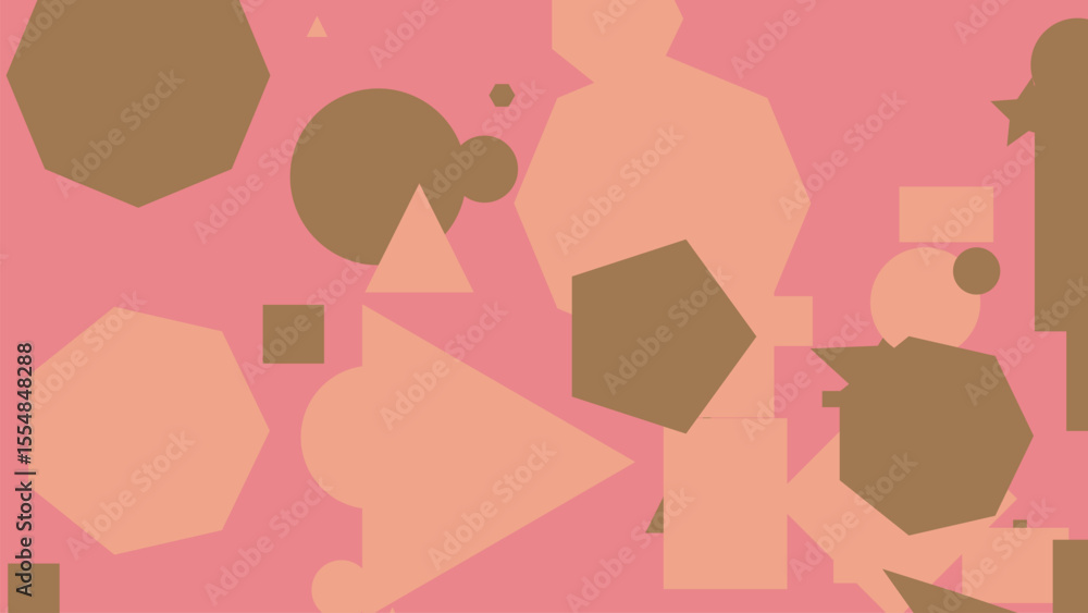 Abstract Geometric Pink and Brown Shapes Abstract Geometric Pink and Brown Shapes