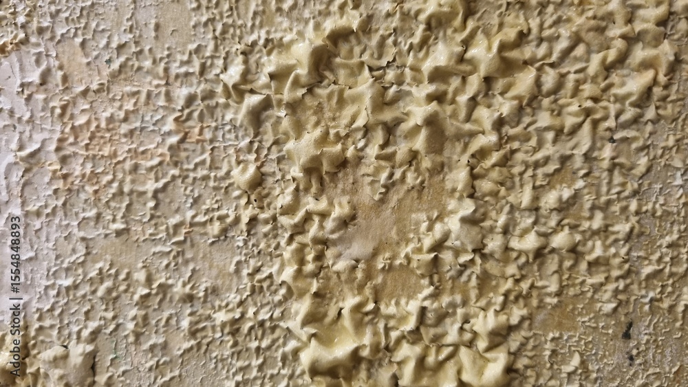 Fototapeta premium paint remover. Blistered paint. The master removes the old coating on the doors. The atmosphere of the old room