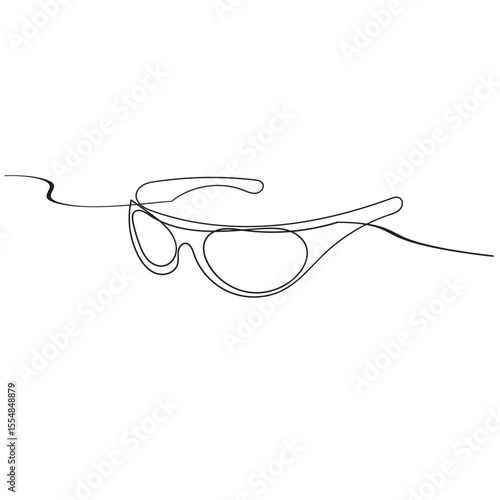 Glasses icon line continuous drawing vector. One line eyeglasses icon vector background. Eyeglasses icon. Continuous outline of a Glasses.