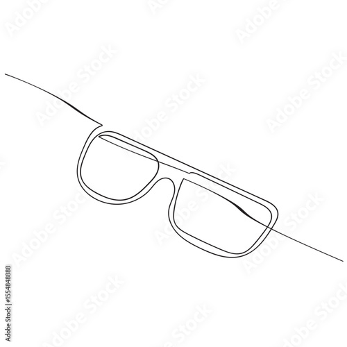 Glasses icon line continuous drawing vector. One line eyeglasses icon vector background. Eyeglasses icon. Continuous outline of a Glasses.