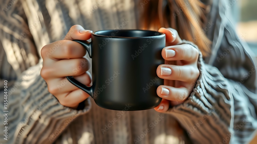 Warm, personal mug mockup, emphasizing comfort and a human touch. Warm, personal mug mockup, emphasizing comfort and a human touch.