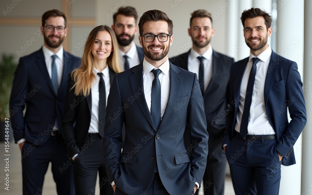 Group of successful smiling business people wearing suits. High quality Group of successful smiling business people wearing suits. High quality