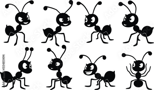 Vector sheet of Silhouette Ants collection .