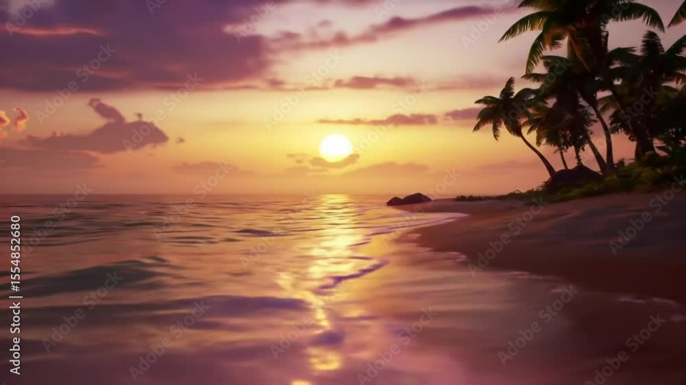 Sunset tropical beach paradise Sunset tropical beach paradise