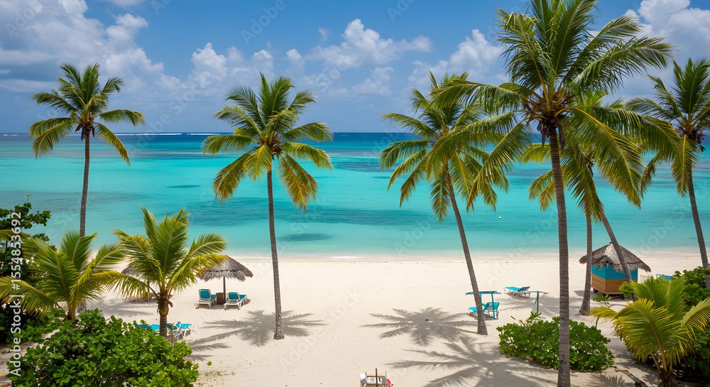 Palm-Lined Caribbean Waters PNG Palm-Lined Caribbean Waters PNG