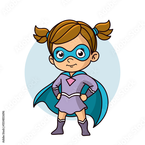 Superhero child cartoon character Vector illustration design