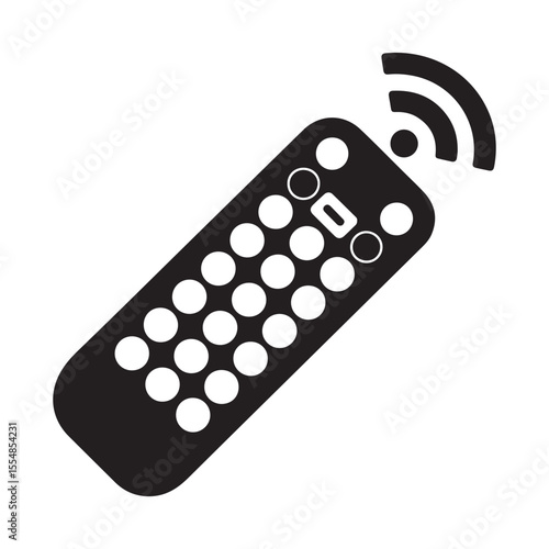 Professionally drawn remote control illustration. Vector black silhouette. with white background