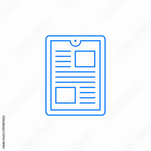 digital newspaper magazine icon sign vector
