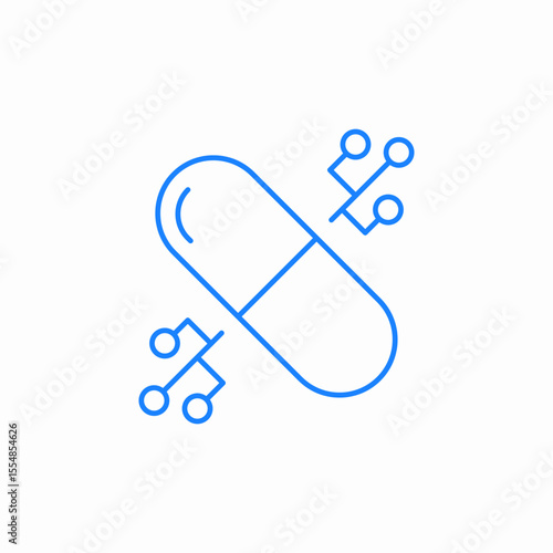 digital health pill icon sign vector