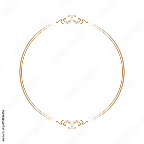 Circle frame with decorative floral vintage ornament vector illustration