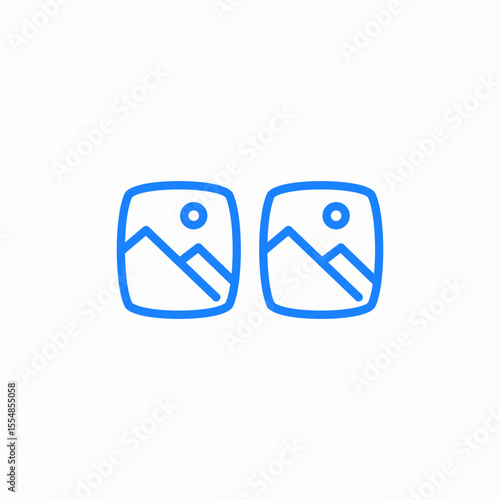duplicate images side-by-side icon sign vector