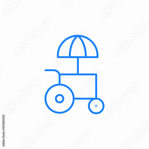 food cart umbrella icon sign vector
